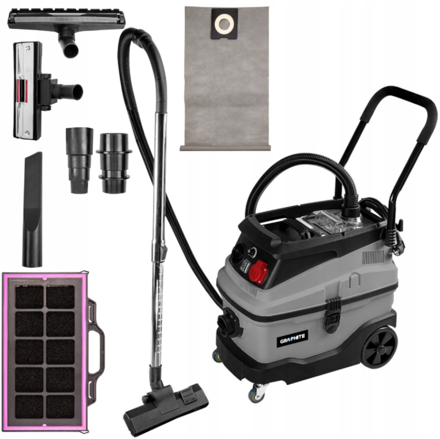 Graphite 59G610 Odkurzacz przemysłowy z filtrem wodnym + zestaw