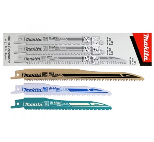 Juego De 3 Hojas De Sierra Para Sable Makita B-13677 - Para Cortar Madera, Metal Y Plástico, Longitudes 152 Y 203 Mm