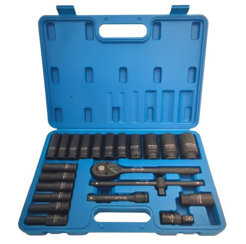 Adler 3553.6 - Zestaw nasadek udarowych 1/2" + grzechotka - 23 elementy