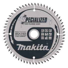 MAKITA B-56720 - Tarcza tnąca SPECIALIZED do płyt MDF i laminatu 165 x 20 mm