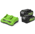GreenWorks GSK24B4X - Zestaw startowy - ładowarka 24 V + 2 akumulatory 4 Ah