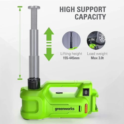 GreenWorks G24JACK - Akumulatorowy podnośnik samochodowy 24 V