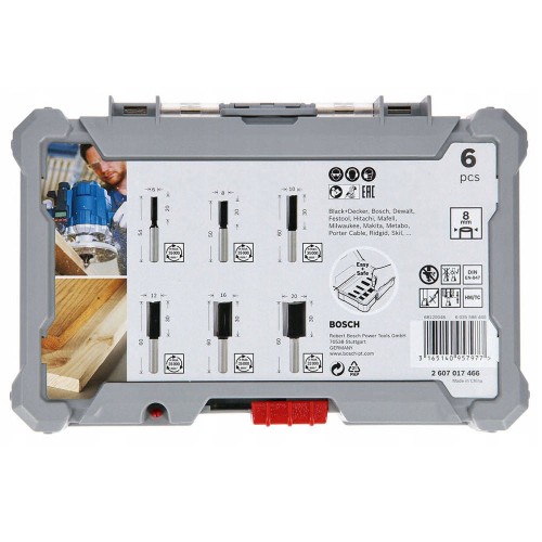 Bosch 2607017466 - Zestaw frezów do drewna - 6 szt