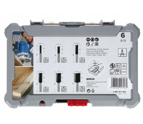Bosch 2607017465 - Zestaw frezów do drewna - 6 szt