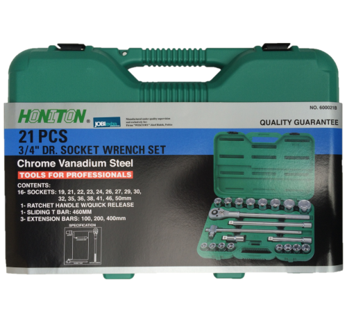 Honiton H.6021 - Zestaw kluczy nasadowych 3/4'' - 21 szt