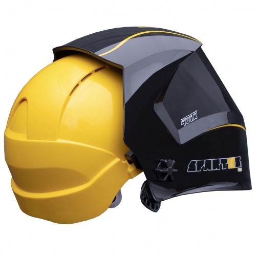 Spartus Pro 401X - Automatyczna przyłbica spawalnicza 1/1/1/1 z kaskiem i adapterem