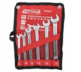 AWTOOLS AW39811 - Zestaw kluczy płasko-oczkowych 8 -17 mm - 6 szt