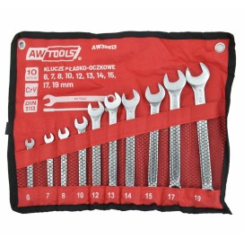 AWTOOLS AW39813 - Zestaw kluczy płasko-oczkowych 6 -19 mm - 10 szt