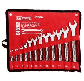 AWTOOLS AW39814 - Zestaw kluczy płasko-oczkowych 6 -22 mm - 12 szt