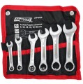 AWTOOLS AW40120 - Zestaw krótkich kluczy płasko-oczkowych 8-19 mm - 6 szt