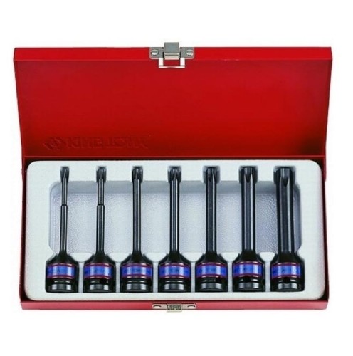 KING TONY KT4467PP - Zestaw długich nasadek udarowych TORX T-25-60 1/2" - 7 szt