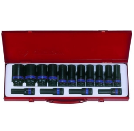 KING TONY KT4415MP03 - Nasadki udarowe długie 1/2" KOMPLET 15 elem. 10-32mm