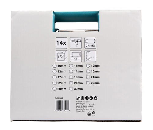 MAKITA E-16586 - Zestaw nasadek udarowych IB 1/2" 14 elementów