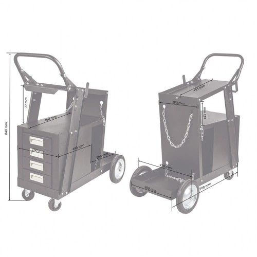 Spartus SP-TR-110 - Wózek spawalniczy z szufladami (składany)