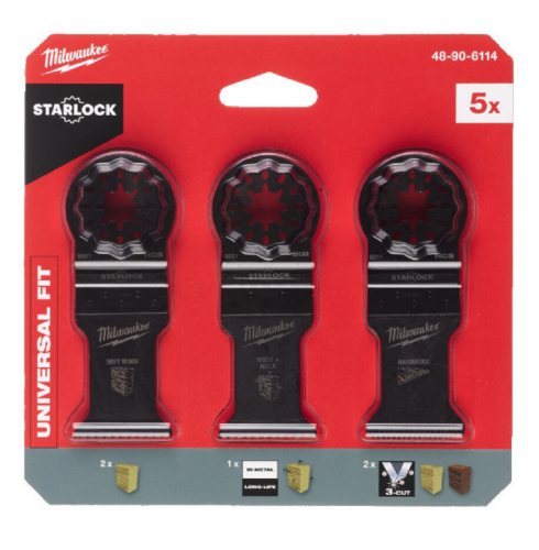 MILWAUKEE 48906115 - Zestaw brzeszczotów do drewna i metalu do Multitoola - 5 szt