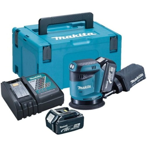 MAKITA DBO180RTJ - Akumulatorowa szlifierka mimośrodowa 125 MM