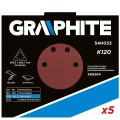 Graphite 54H033 - Papier ścierny trójkątny na rzep K120 do szlifierki 59G264 - 5 szt