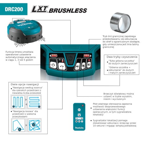 MAKITA DRC200Z - Akumulatorowy robot odkurzający 18 V
