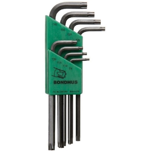 BONDHUS BO31834 - Zestaw długich imbusów gwiazdkowych TX 9-40 - 8 szt