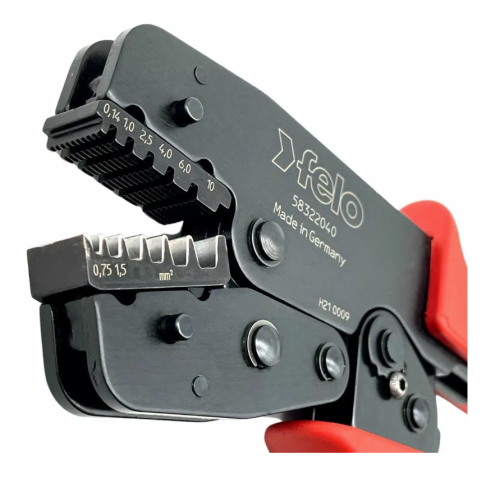 Felo FL58322040 - Zaciskarka do tulejek kablowych 0.10 - 16 mm2 z 3 wymiennymi szczękami