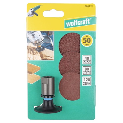 Wolfcraft WF5607000 - Dysk szlifierski i krążki ścierne fi50 mm do szlifierki kątowej
