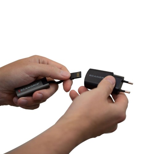 SCANGRIP FLASH MICRO R - Lampka brelok z wbudowanym kablem USB do ładowania 75 lm