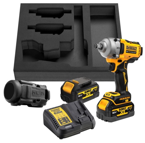 DEWALT DCF891P2G -  Akumulatorowy klucz udarowy 1/2" + gumowa osłona na korpus