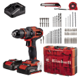 EINHELL TE-CD 18/40 Li - Wiertarko-wkrętarka udarowa + zestaw 64 akcesoriów