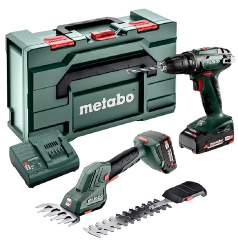 Metabo COMBO SET 2.2.5 18V - Zestaw combo wiertarko-wkrętarka BS 18 + nożyce do krzewów i trawy SGS 18 LTX Q