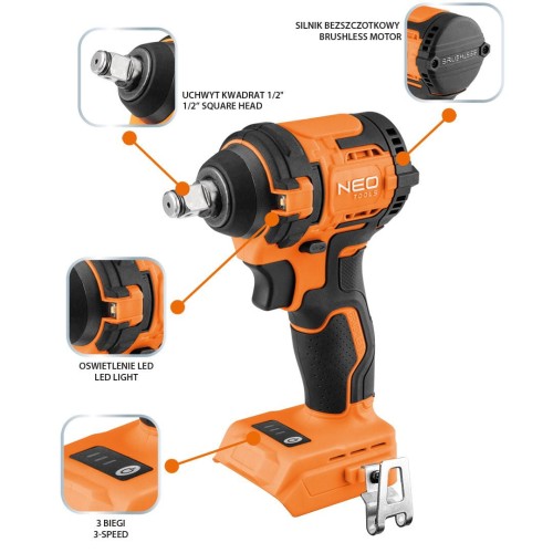 Neo Tools 04-613 - Akumulatorowy klucz udarowy 18 V