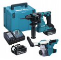 MAKITA DHR183RTWJ - Akumulatorowa młotowiertarka SDS-PLUS + system odsysania pyłu