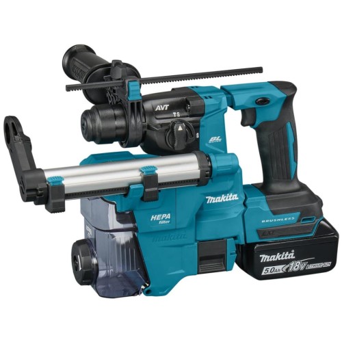 MAKITA DHR183RTWJ - Akumulatorowa młotowiertarka SDS-PLUS + system odsysania pyłu