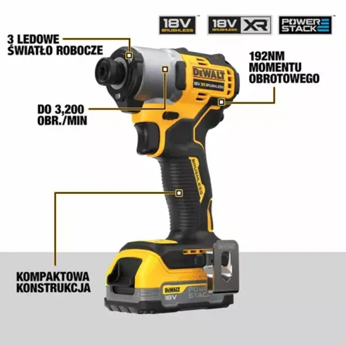 Dewalt DCF840E1T - Akumulatorowa Zakrętaka udarowa 1/4" 