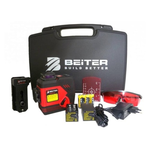 Beiter BART-3D -Laser krzyżowy czerwony Beiter - zestaw Akumulator + statyw 150 cm z ruchomą głowicą