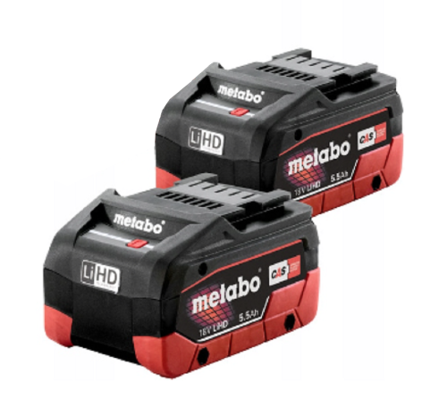 Metabo 685077000 - Zestaw zasilający 2x akumulator 18V/5.5 Ah + szybka ładowarka ASC 145