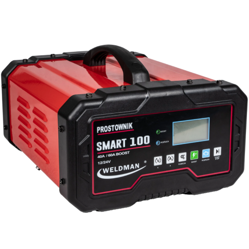WELDMAN Smart 100 - Prostownik z rozruchem 12/24 V