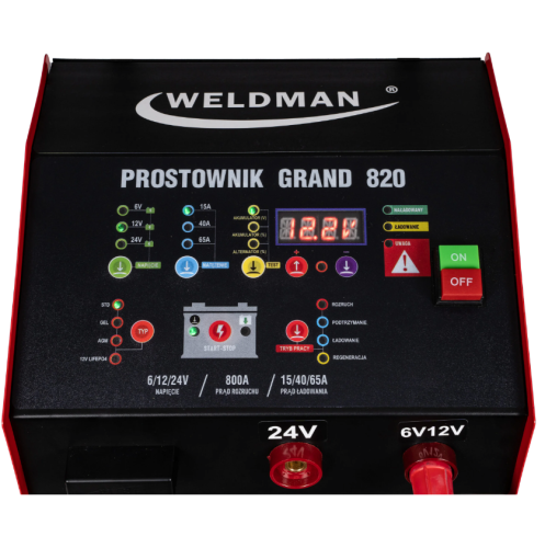 WELDMAN Grand 820 - Inteligentny prostownik z rozruchem 6/12/24 V