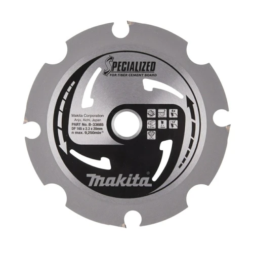 MAKITA B-33685 - Piła tarczowa do Płyt włóknowo-cementowych  165x20x4z SPECJALIZED