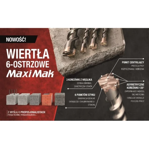 Makita  B-30427 - Wiertło SDS MAX 45x 780x 920mm 6-ostrzowe