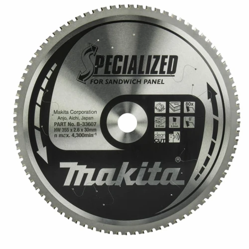 MAKITA B-33607 - Tarcza tnąca do płyty warstwowej 355x30x80z SPECJALIZED