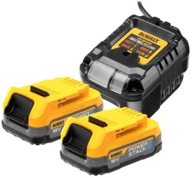 DeWalt DCB1102E2 - Zestaw zasilający 2x akumulator PowerStack 18V / 1.7 Ah + ładowarka DCB1102