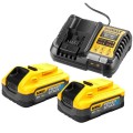 DeWalt DCB1104H2 - Zestaw zasilający 2x akumulator PowerStack 18V / 5.0 Ah + ładowarka DCB1104