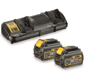 DeWalt DCB1104H2 - Zestaw zasilający 2x akumulator 18/54V / 6/2 Ah + ładowarka dwuportowa DCB132