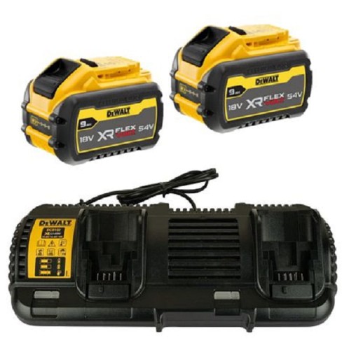 DeWalt DCB132X2 - Zestaw zasilający 2x akumulator 18/54V / 9/3 Ah + ładowarka dwuportowa DCB132