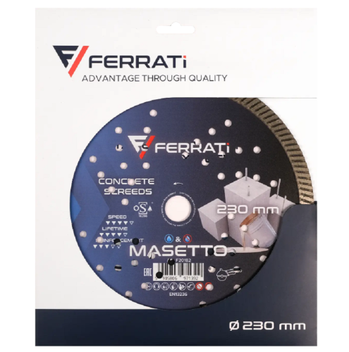 Ferrati MASETTO - Tarcza diamentowa tnąca Turbo do betonu 230x22.23 mm