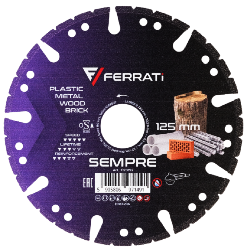 Ferrati SEMPRE - Uniwersalna tnąca tarcza diamentowa 125x22.23 mm