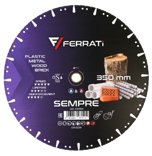 Ferrati SEMPRE - Uniwersalna tnąca tarcza diamentowa 350x25.4 mm