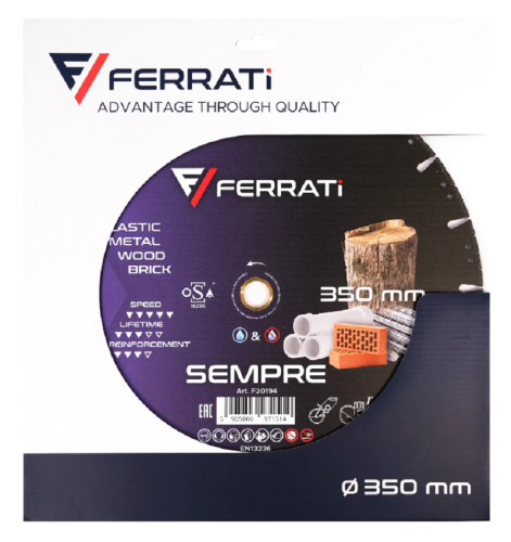Ferrati SEMPRE - Uniwersalna tnąca tarcza diamentowa 350x25.4 mm