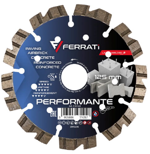 Ferrati PERFORMANTE - Diamentowa tarcza tnąca do betonu 125x22.23 mm