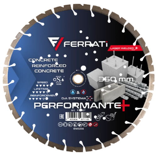 Ferrati PERFORMANTE+ - Diamentowa tarcza tnąca do betonu 350x25.4-F4 mm
